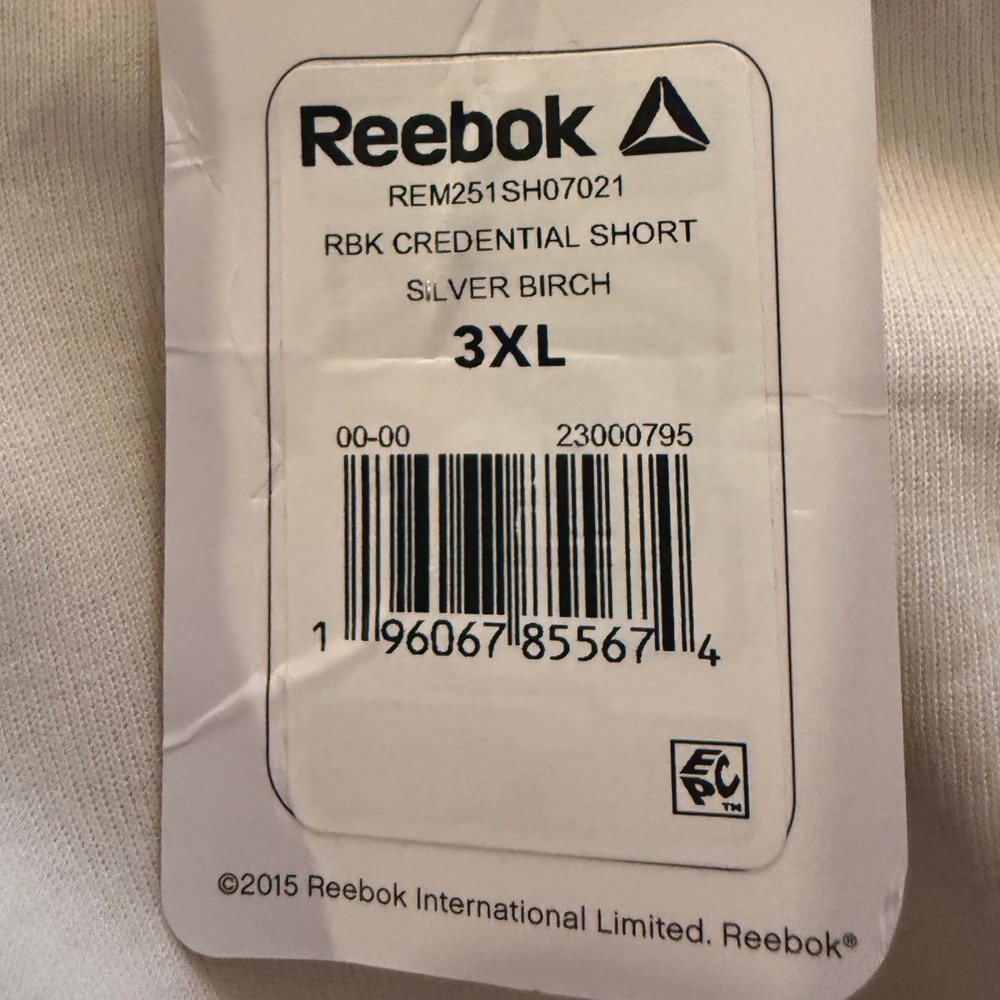 NEW! Reebok Credential Shorts Mens 3XL Silver Birch Cream 9in Inseam Loungewear - Picture 6 of 10